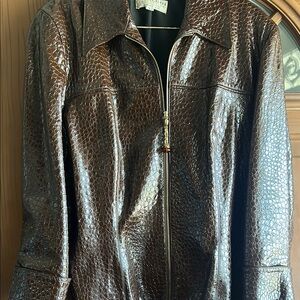 St. John Brown Leather Jacket